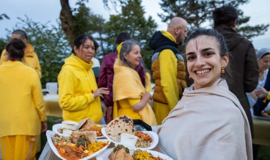 Crowd at evening celebration
