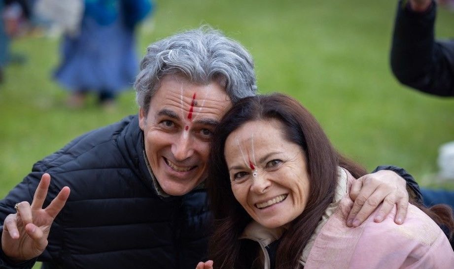 Couple smiling together at the celebration